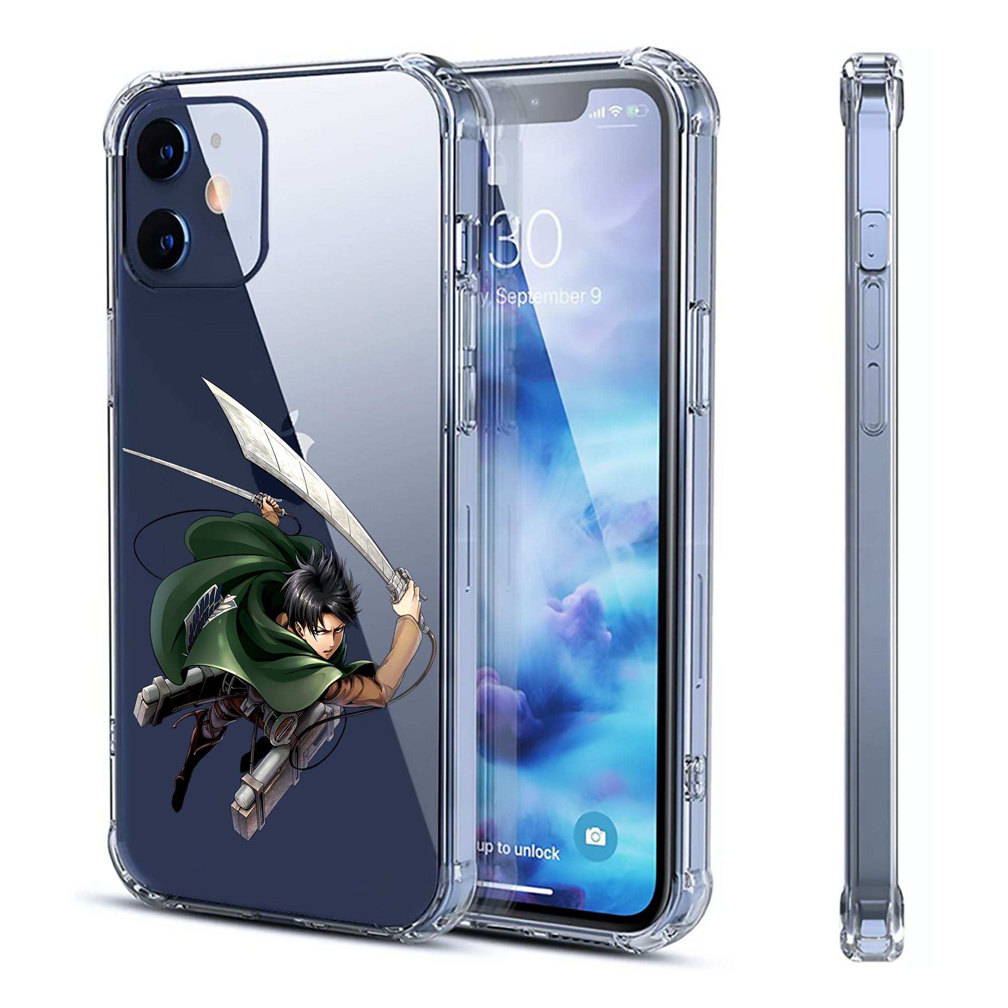 （画像用） 進撃の巨人 リヴァイ·アッカーマン Attack on Titan Levi Ackerman 【iPhone 12シリーズ対応】透明スマホケース（クリアソフトケース）